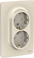 Розетка с заземлением Schneider Electric Unica New 1-м. 2 мод. шторки бежевый картинка